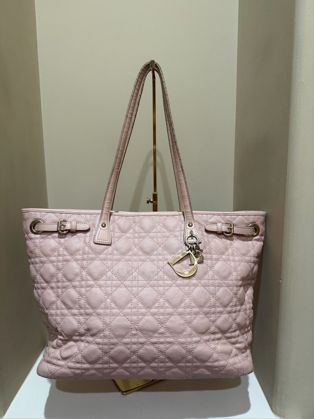 Dior Pink Panarea Quilted Leather Tote